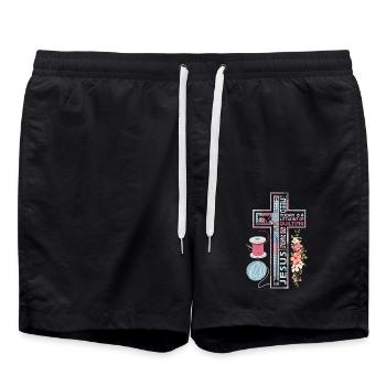 All I Need Today Is A Little Bit Of Quilting Quilt - Badeshorts - Schwarz - Vorne - AI Model Male 185 light (185cm)