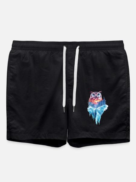 Eule - Badeshorts - Schwarz