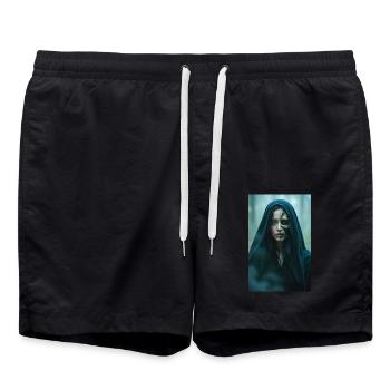 Hel Göttin, die über die nordische Unterwelt herrscht - Badeshorts - Schwarz - Vorne - AI Model Male 185 light (185cm)