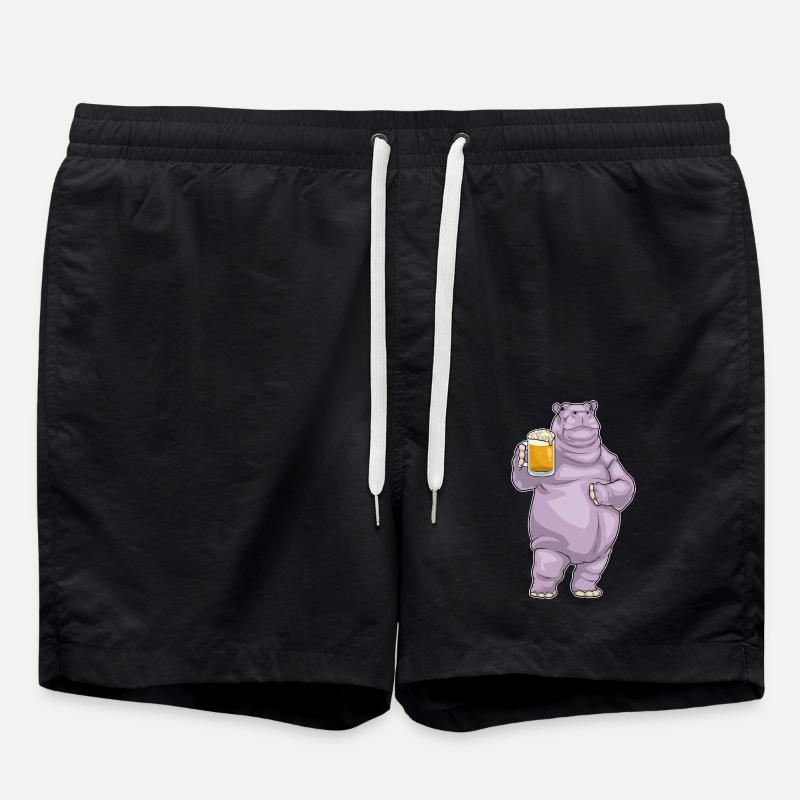Hippo Pitcher Beer - Swim Trunks - black