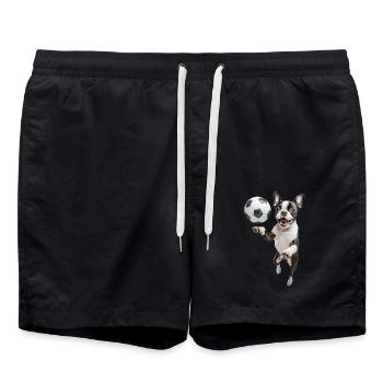 Boston Terrier - Badeshorts - Schwarz - Vorne - AI Model Male 185 light (185cm)