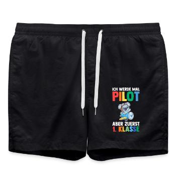 Inscription pilote à l’école primaire Écolier - Short de bain - noir - Devant - AI Model Male 185 light (185cm)