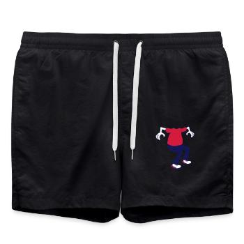 cartoon figure without a head - Swim Trunks - black - Front - AI Model Male 185 light (185cm)