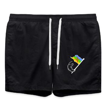 Drapeau amazigh - Short de bain - noir - Devant - AI Model Male 185 light (185cm)