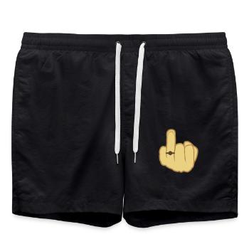 Alliance de mariage à la main - Short de bain - noir - Devant - AI Model Male 185 light (185cm)