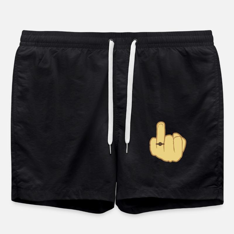 Hand wedding wedding ring - Swim Trunks - black