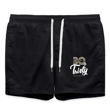 30 years thirty Birthday gift 30 years - Swim Trunks - black - Front - AI Model Male 185 light (185cm)