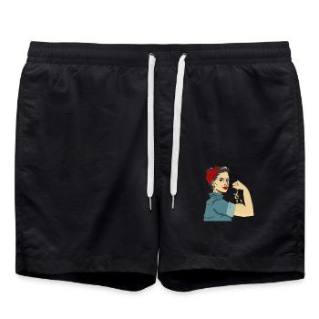 FEMMES FORTES - Short de bain - noir - Devant - AI Model Male 185 light (185cm)