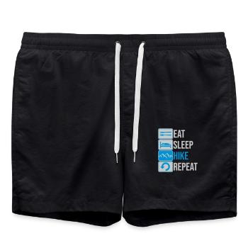 Eat Sleep Hike Repeat - Badeshorts - Schwarz - Vorne - AI Model Male 185 light (185cm)