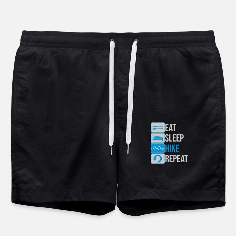 Eat Sleep Hike Repeat - Swim Trunks - black