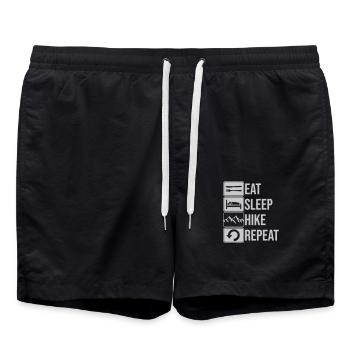 Les randonnées en montagne se répètent quotidiennement - Short de bain - noir - Devant - AI Model Male 185 light (185cm)