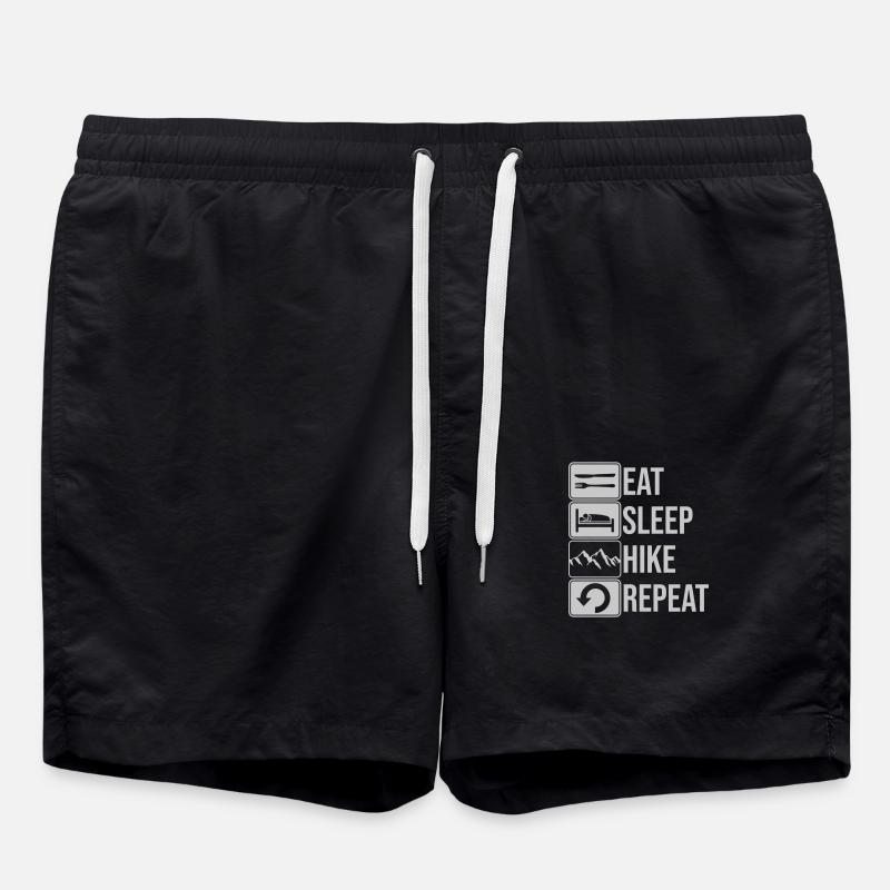 Hiking mountains repeat daily - Swim Trunks - black