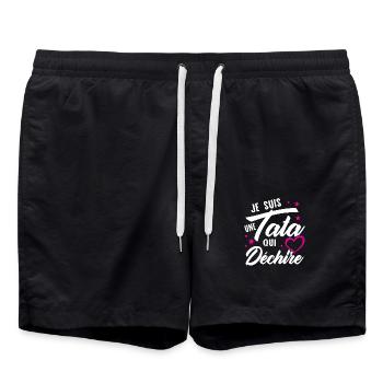 Je suis une tata qui déchire, Cadeau pour tata - Short de bain - noir - Devant - AI Model Male 185 light (185cm)