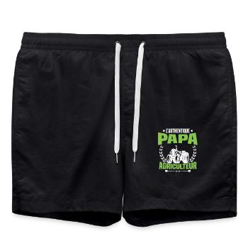 L'authentique papa agriculteur, Cadeau agriculteur - Short de bain - noir - Devant - AI Model Male 185 light (185cm)