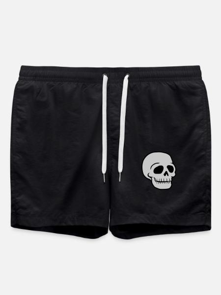 Friendly Comic Skull Skull - Swim Trunks - black