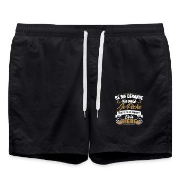 Ne me Dérange pas quand je Pêche, Bière - Short de bain - noir - Devant - AI Model Male 185 light (185cm)