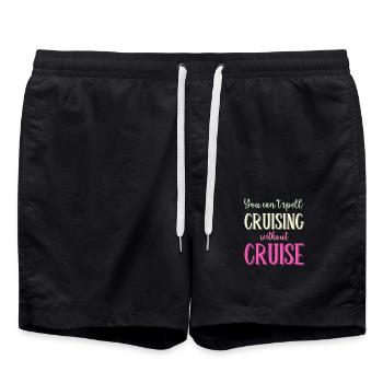 You cant Spell Cruising without Cruise - Swim Trunks - black - Front - AI Model Male 185 light (185cm)