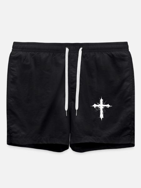 Cross symbol - Swim Trunks - black