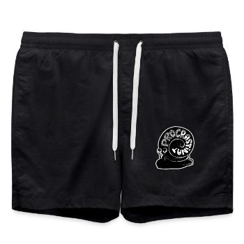 Procastinator Snail - Swim Trunks - black - Front - AI Model Male 185 light (185cm)
