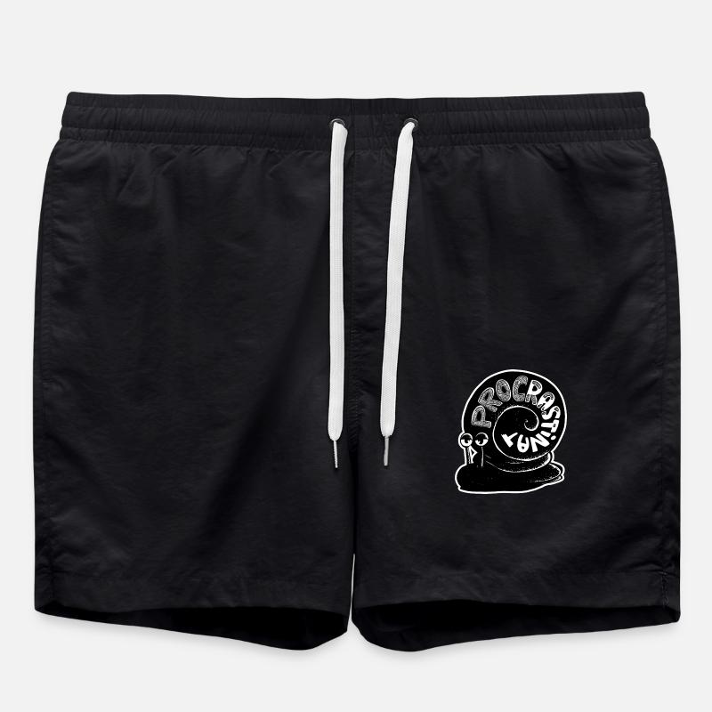 Procastinator Snail - Swim Trunks - black