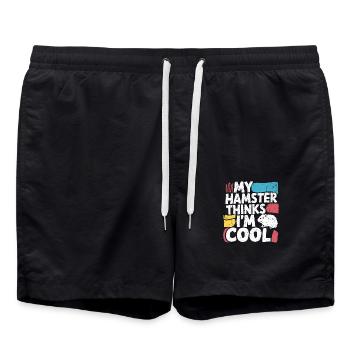 Lustiger Spruch für Hamsterfreunde - Badeshorts - Schwarz - Vorne - AI Model Male 185 light (185cm)