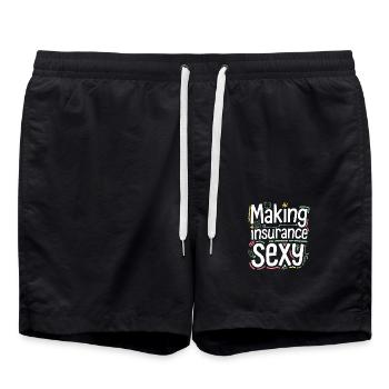 Fresh statement for the insurance world - Swim Trunks - black - Front - AI Model Male 185 light (185cm)