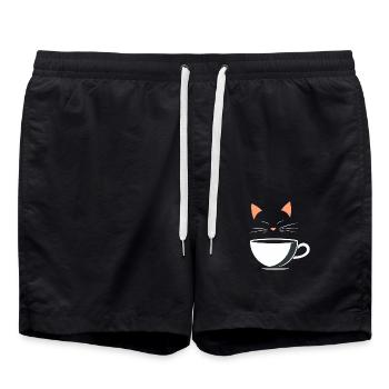 Café Kitty - Swim Trunks - black - Front - AI Model Male 185 light (185cm)