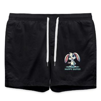 Lapin de Pâques de bande dessinée - Short de bain - noir - Devant - AI Model Male 185 light (185cm)