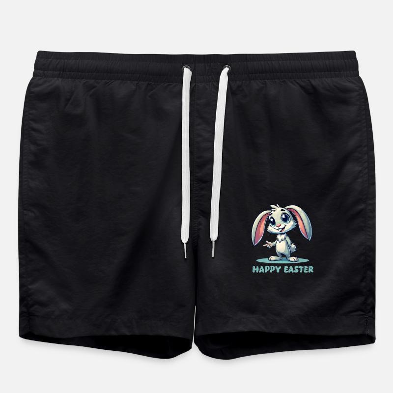 Bunny Comic Easter Bunny - Swim Trunks - black