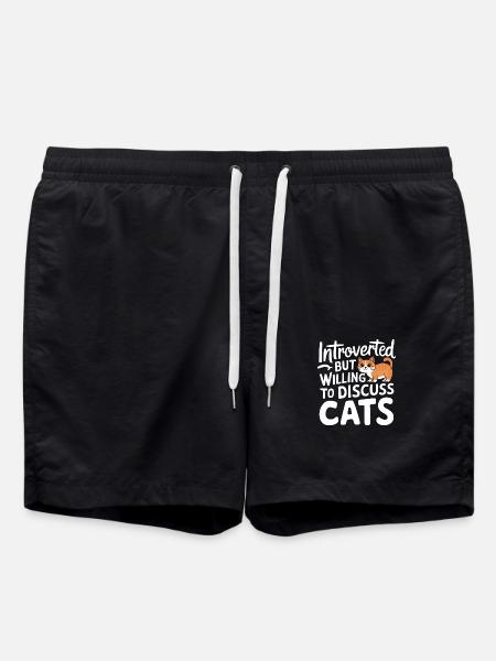 Introvert, antisocial, introvert - Swim Trunks - black