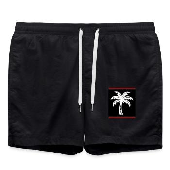Palme Symbol - Badeshorts - Schwarz - Vorne - AI Model Male 185 light (185cm)