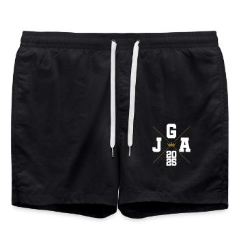 Jga 2025 Junggesellenabschied - Badeshorts - Schwarz - Vorne - AI Model Male 185 light (185cm)