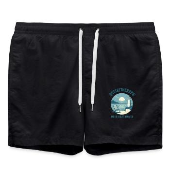 Ostseetherapie - Meer hilft immer - Badeshorts - Schwarz - Vorne - AI Model Male 185 light (185cm)
