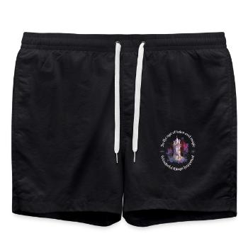 In the age of tales and magic - Swim Trunks - black - Front - AI Model Male 185 light (185cm)