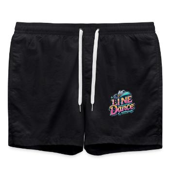 Conception de danse en ligne colorée - Short de bain - noir - Devant - AI Model Male 185 light (185cm)