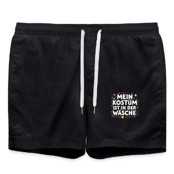 Mein Kostüm Ist In Der Wäsche Fasching Karneval - Badeshorts - Schwarz - Vorne - AI Model Male 185 light (185cm)