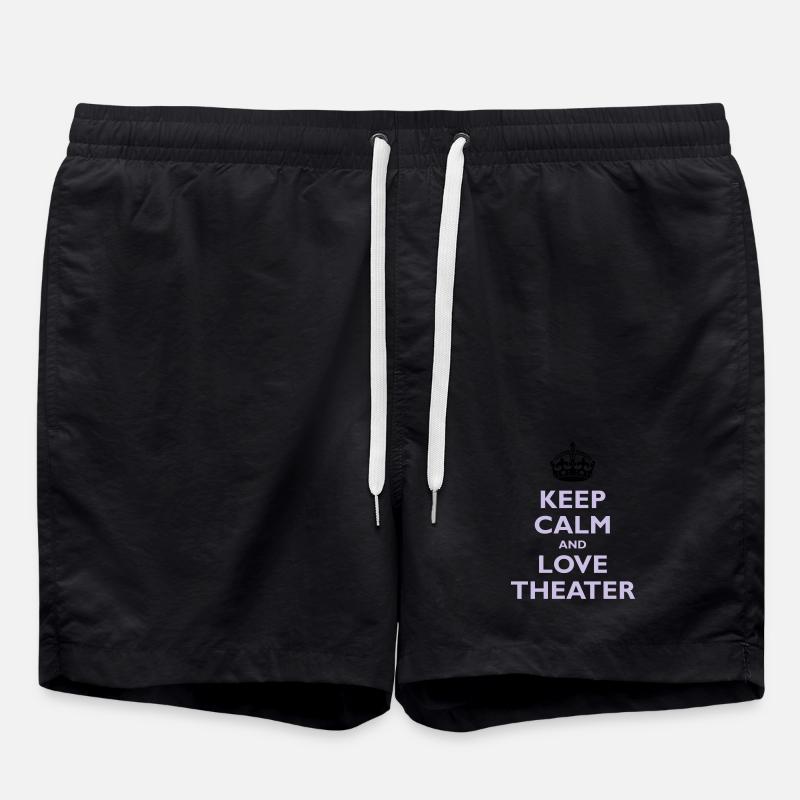 Keep Calm & Love Theater - Short de bain - noir