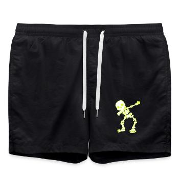 Halloween Dab Dance Skeleton I Dabbender spirit - Swim Trunks - black - Front - AI Model Male 185 light (185cm)