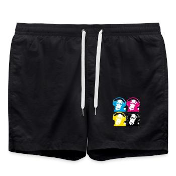 4 DJ monkeys - Short de bain - noir - Devant - AI Model Male 185 light (185cm)