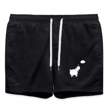 Schaf Mit Wolke In Love I Verliebt Schafe Geschenk - Badeshorts - Schwarz - Vorne - AI Model Male 185 light (185cm)