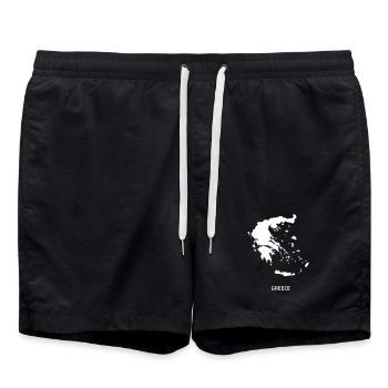 Eine Karte von Griechenland - Badeshorts - Schwarz - Vorne - AI Model Male 185 light (185cm)