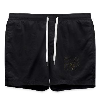 Gelblinien Schwarzabstrakt - Badeshorts - Schwarz - Vorne - AI Model Male 185 light (185cm)