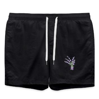 Bouquet de lavande - Short de bain - noir - Devant - AI Model Male 185 light (185cm)