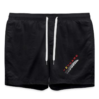 Reifenpfad Neon Typo - Badeshorts - Schwarz - Vorne - AI Model Male 185 light (185cm)