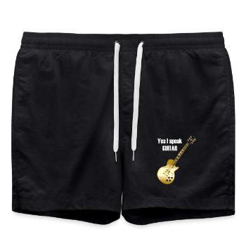 Oui je parle guitare en disant 'Oui je parle - Short de bain - noir - Devant - AI Model Male 185 light (185cm)