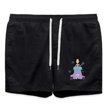 Prinzessinnen-Fantasie mit Blumenherz - Badeshorts - Schwarz - Vorne - AI Model Male 185 light (185cm)