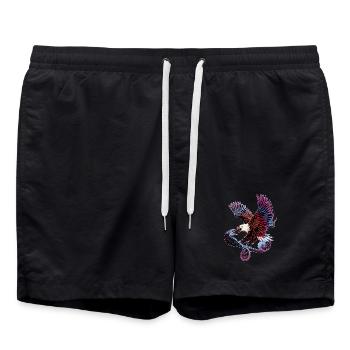 Aigle et serpent - Short de bain - noir - Devant - AI Model Male 185 light (185cm)