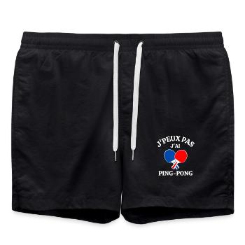 ping-pong, ping-pong sport, pongiste - Short de bain - noir - Devant - AI Model Male 185 light (185cm)