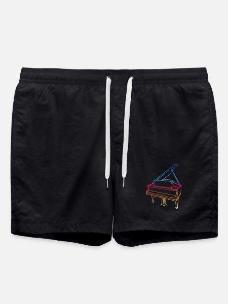 Wing Drawing - Swim Trunks - black