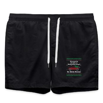 Wa hosch du des Johr zu Weihnachta kriegt? - Badeshorts - Schwarz - Vorne - AI Model Male 185 light (185cm)